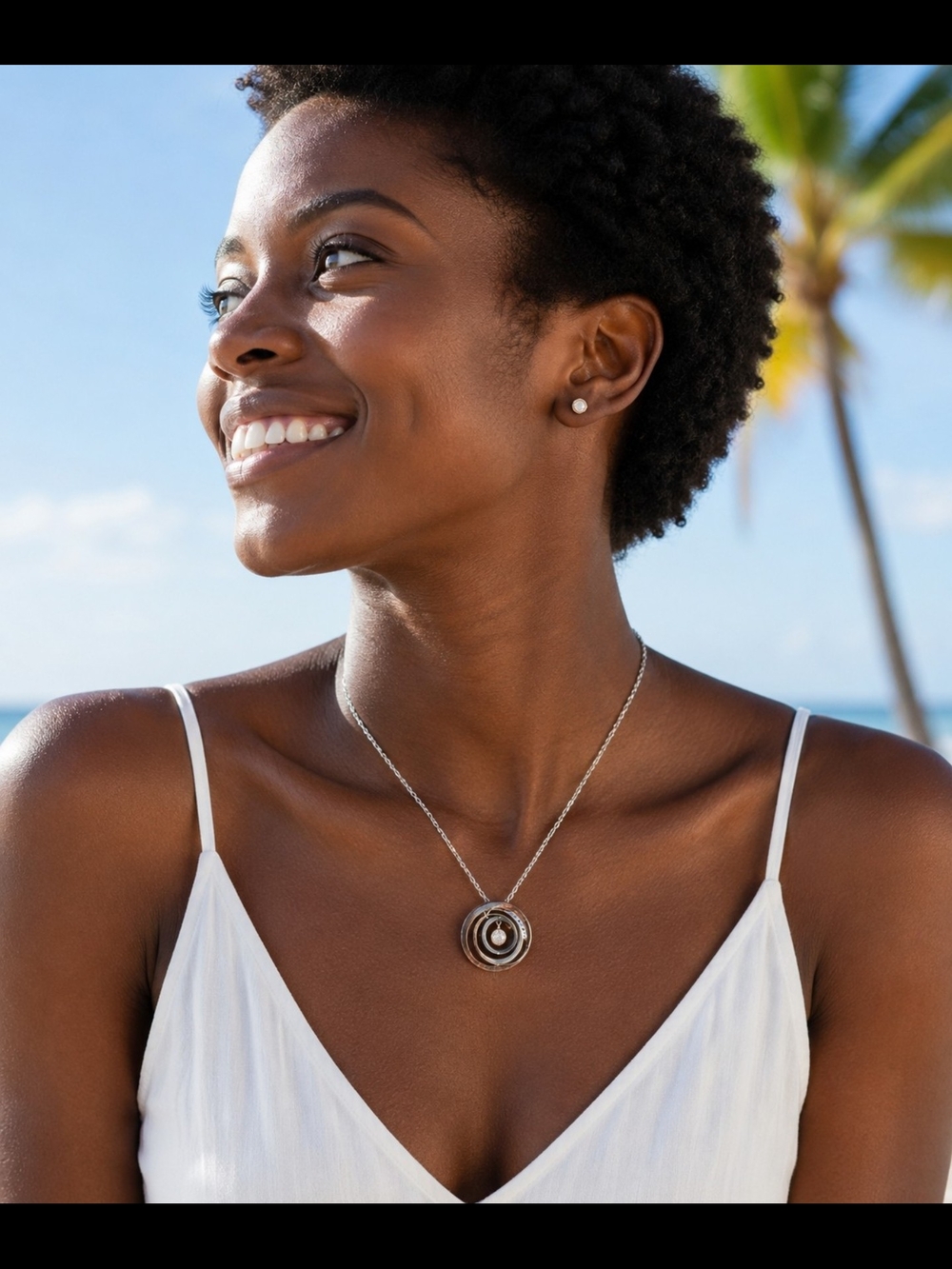Vintage Sterling Silver Mom Sentiment Necklace | S925 Triple Ring Pendant